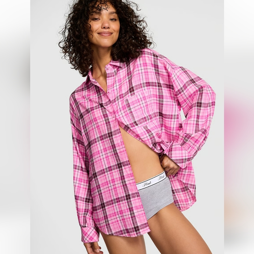 NWT Victoria's Secret Flannel Pajama Shirt